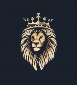 Majestätischer Löwe und Krone